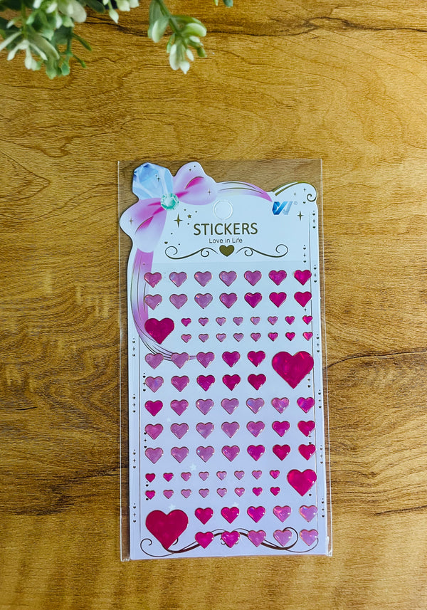 3D Heart Sticker - Pink