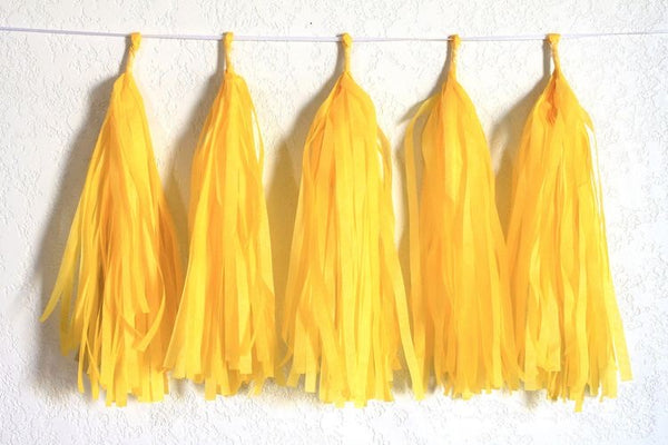 DIY Tissue Paper Tassel - Yellow [ Pack of 5 ]