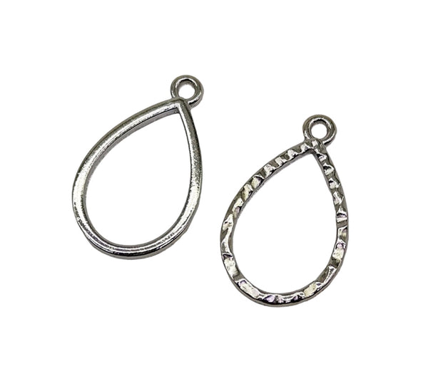 Silver Bezels : Drop : 5 pc