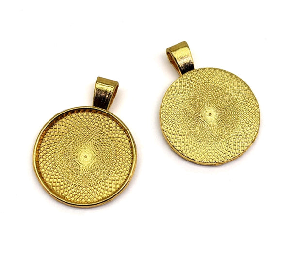 Gold Metal Round Bezel : Pack of 6