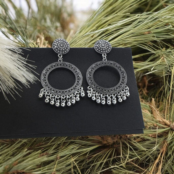 Oxidised Jhumka Bezel : Round