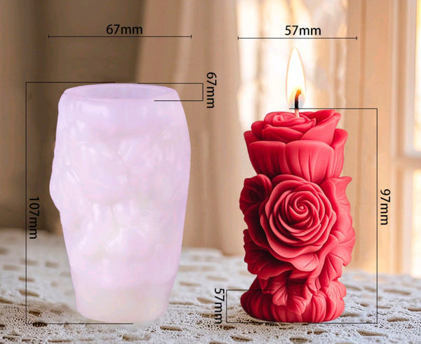 3D Rose candle mould ZW350