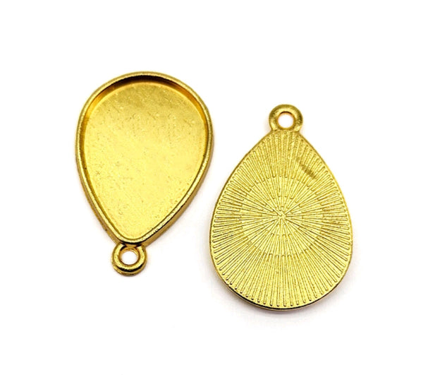 Gold Metal Drop Bezel : Pack of 6