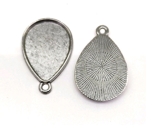 Silver Metal Drop Bezel : Pack of 6