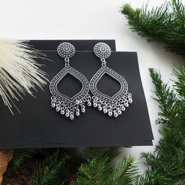 Oxidised Jhumka Bezel : Petal