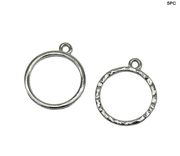 Silver Bezels : Round : 5 pc
